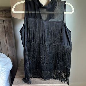Zara Black Fringe tank—M